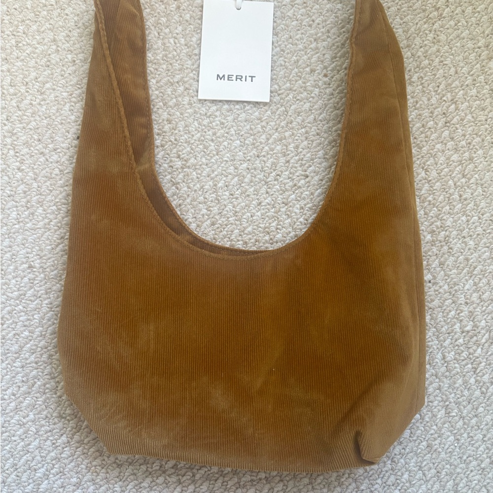 Merit Corduroy Shoulder Cosmetic Bag in Brown